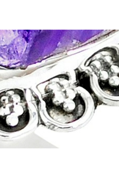 FashionBijoux Inel bijuterie din argint 925 cu ametist druza, 7.5