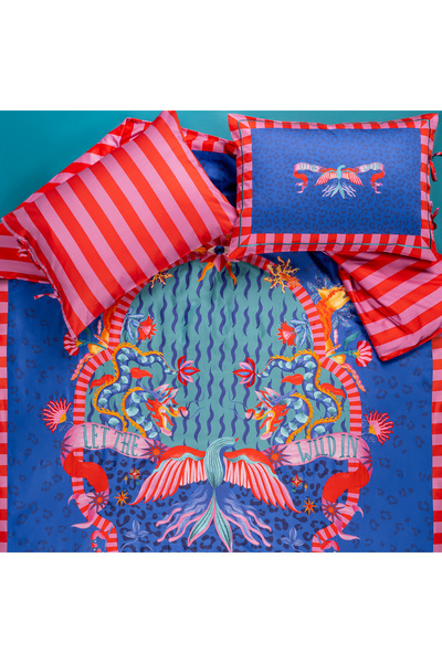 Zsa Zsa Zsu Lahor 300 Tc Pamuk Saten Nevresim Seti 240x220 Cm Mavi