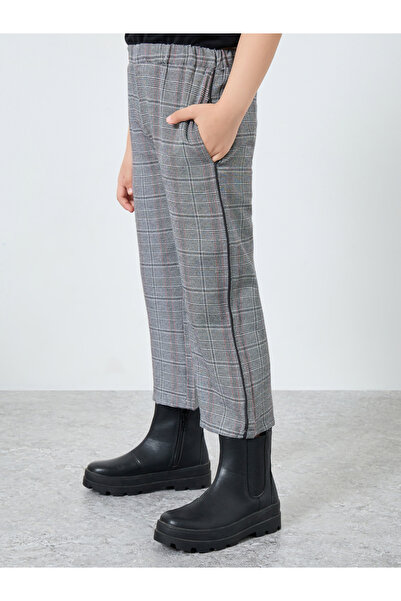 Styli Checked Elastic Waist Pants