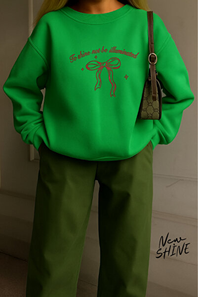 New Shine Panglică cu imprimeu guler rotund Swea tricou