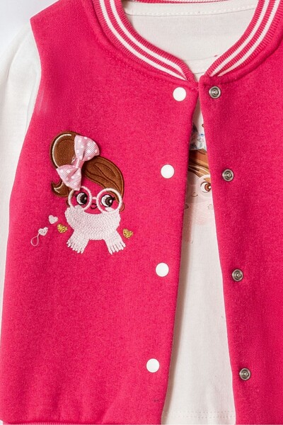 Chicsy Baby Kız Bebek Nakışlı 3’lü Mevsimlik Takım