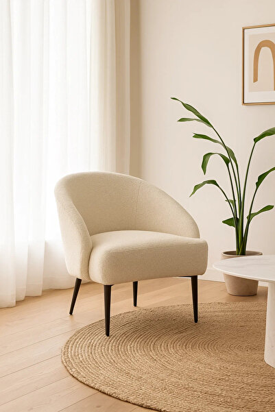 MARIA HOMES Modern Fabric Accent Armchair, Lounge Chair for Living Room, Bedroom & Office Cabin