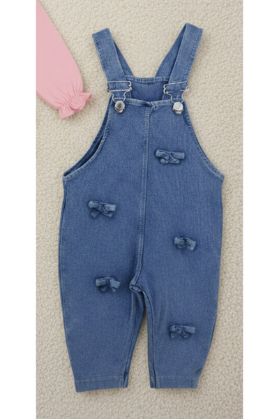 EYMİRGİYİM Bowknot Long Sleeve Salopet Jumpsuit Baby Girl Kids 6-9 Months, 9-12 Months, 12-18 Months, 18-24 Months