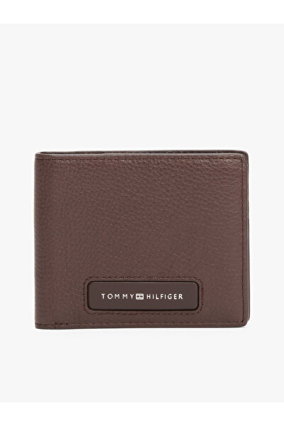 Tommy Hilfiger Men Coffee Bean Monogram Leather Bifold Card Wallet