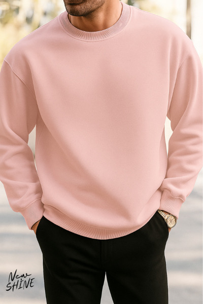 New Shine سويت شيرت بياقة دائرية غير مطبوع