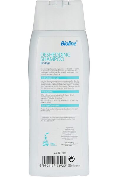 Bioline Deshedding Shampoo For Dogs 250ml