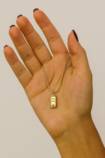 New Obsessions Külçe Altın Detaylı Unisex Kolye