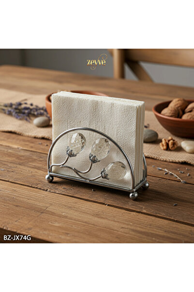 Hinora Damla Stone Model Metal 2-Piece Napkin Holder 13X9X5Cm