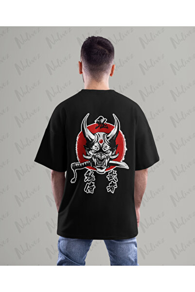 Nulivez Samurai Design Back Printed High Quality Compact Unisex Oversized T-Shirt