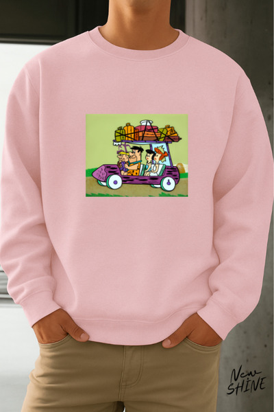 New Shine Çakmaktaş Family Printed Crew Neck Sweatshirt