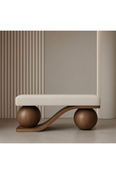 larissa design ahşap bench puf kürelerimiz masiftir