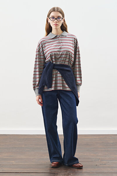 Manuka Polo Yaka Oversized Tshirt Gray