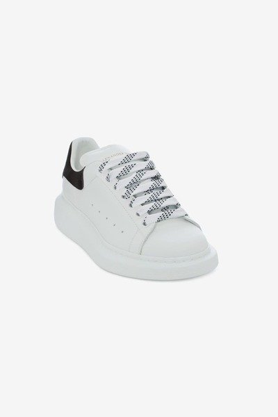 ALEXANDER MCQUEEN Women's Thick Sole Leather Sneakers - White/Black