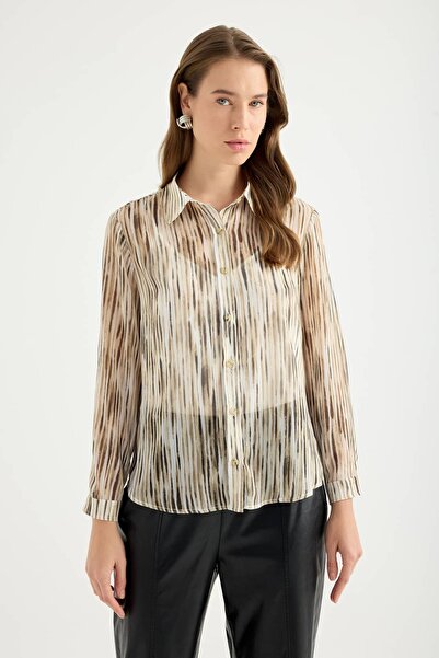 Masha Kate Desenli Şifon Gömlek