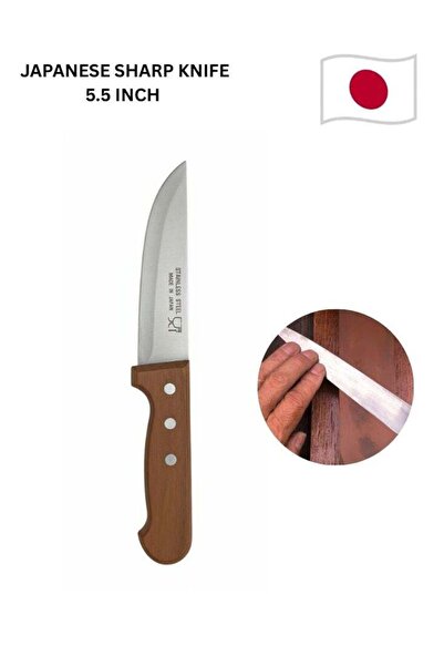JAPANESE سكين حاد ودقيق - 5.5 بوصة بمقبض خشبي