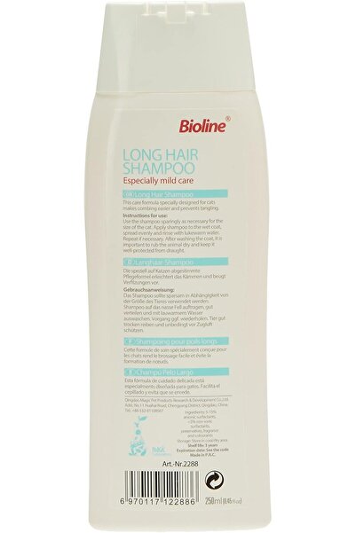 Bioline Long Hair Shampoo Cat, 250 Ml