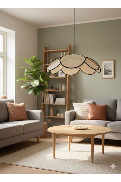 yamsan Modern Tasarım Çiçek Sarkıt Avize Kumaş Boheme Salon Oturma Odası Mutf...