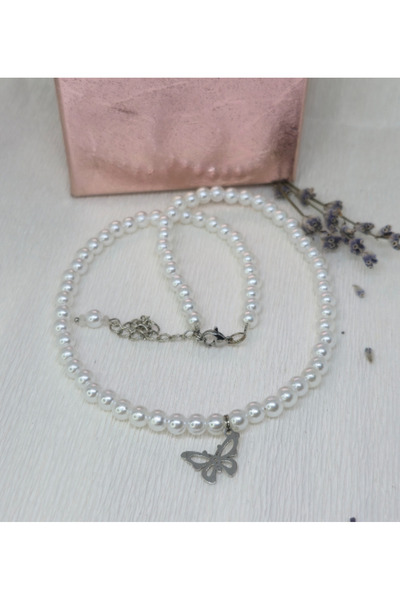 Amma Design Handmade "Butterfly Grace" Necklace with Steel Butterfly