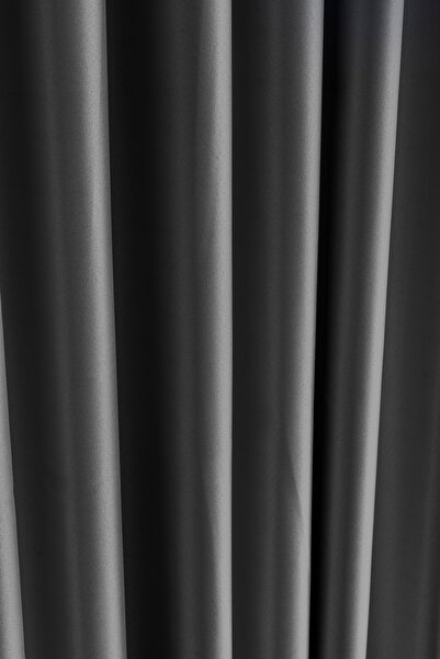 LUNETT HOME Gray Color Blackout Shading Heavy Plied (1X3) Plied Background Curtain Single Wing V396