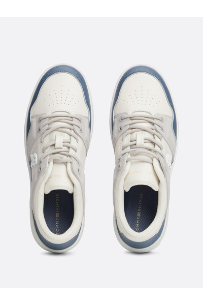 Tommy Hilfiger Women Ecru/Ancient White Basket Low Top Sneakers