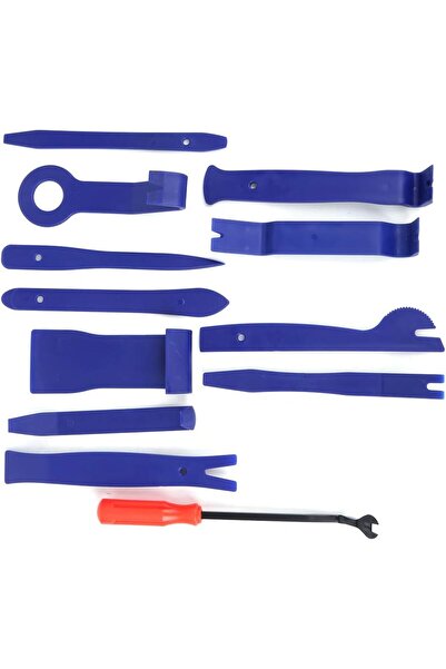 Universal Σετ 11 μοχλών αυτοκινήτου και διάταξης στερέωσης, ταπετσαρία τοποθετημένη/αποσυναρμολογημένη, πλαστικό/μεταλλικό, θήκη, μπλε