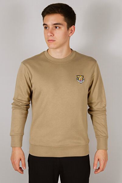 YusGos Unisex Men/Women High Quality Tiger Embroidered Cotton Hooded Crew Neck Sweatshirt