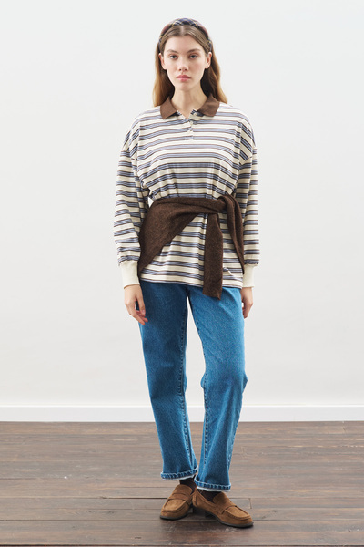 Manuka ΜΠΛΟΥΖΑ POLO oversized ΜΠΛΕ