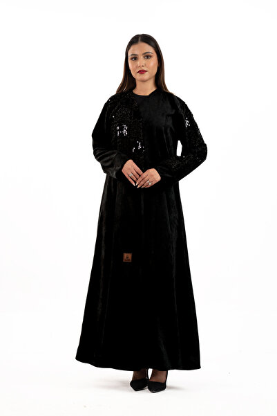 Hasnaa Abaya عباية عبير شامواة باللون الاسود