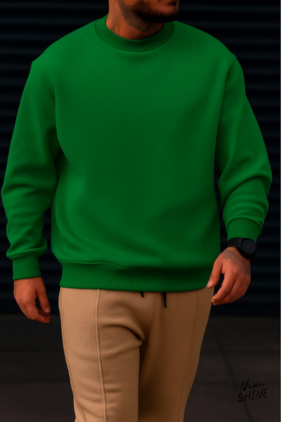 New Shine Unprinted Crew Neck dukserica