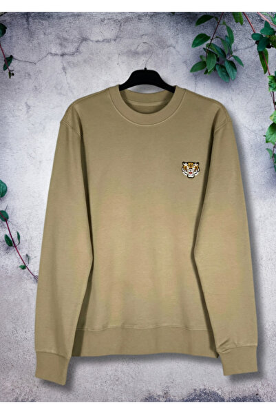 YusGos Unisex Men/Women High Quality Tiger Embroidered Cotton Hooded Crew Neck Sweatshirt