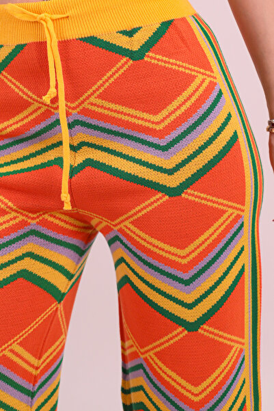 armonika Women's Yellow Tie-Waist Colorful Knitwear Pants Arm-26K136022