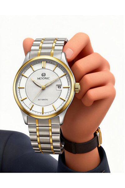 Generic Automatic Luxury Men’s Watch Stainless Steel Two-Tone Silver & Gold Wristwatch with Date Display