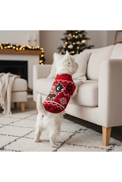 OEM Pulover elegant de Crăciun, cu renul Rudolph, pentru animale de companie mici și mijlocii, XINA2310