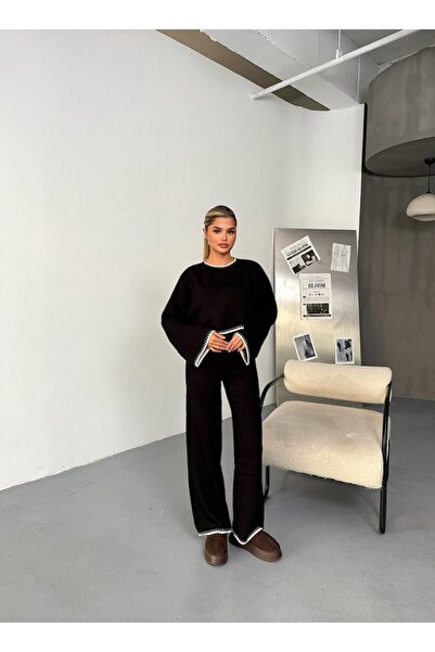 LOBOLIC Set de tricotaje pentru femei, două piese – Hanorac supradimensionat ...