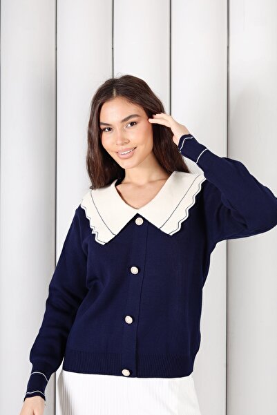 YEK&BİR Peter Pan collar Buttoned Knitted Cardigan Larcivet