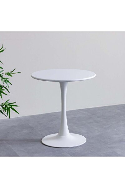 Danube Home Trinket Side Table Dia70×75 cm – Modern White Round Table for Hom...