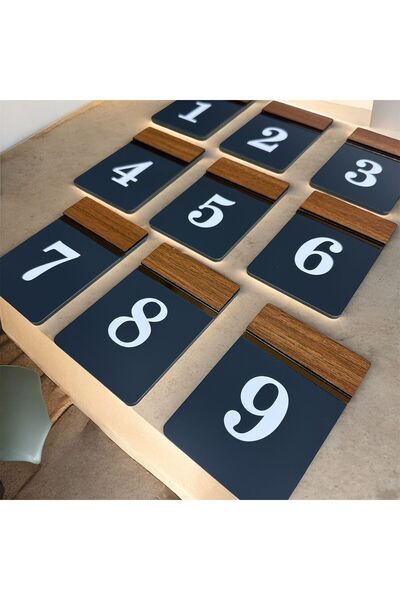 zafrakreklam Vertical Laser Numbering from 1 to 9 for Metal - Wood Apartment - Site -Apartment -Hotel -Boarding House Office Door Number