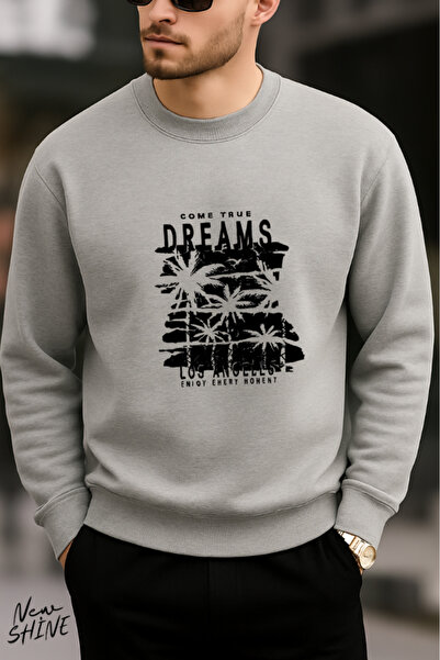 New Shine سويت شيرت Come True Dreams مطبوع برقبة دائرية