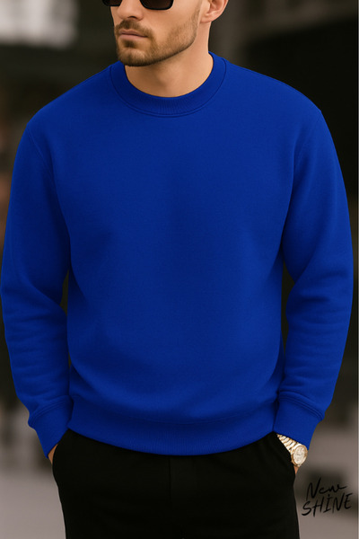 New Shine Unprinted Crew Neck Sweatshirt