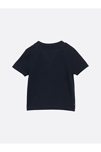 Tommy Hilfiger Newborn Dark Night Navy Cotton Logo Crew Neck T-Shirt
