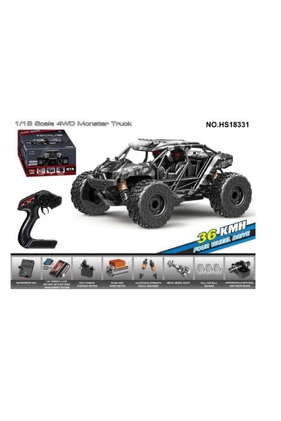 Colorland سيارة بلاك هول رباعية الدفع تعمل بالتحكم عن بُعد بمقياس 1:18 - متنو...