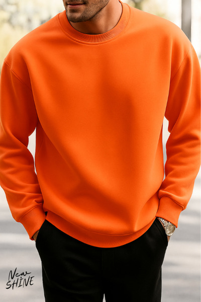 New Shine سويت شيرت بياقة دائرية غير مطبوع