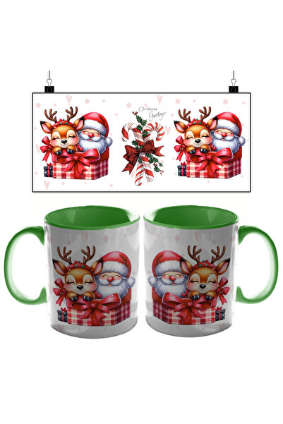 PRİNTOPİA DESİGN كوب عيد الميلاد بتصميم LOVE مصنوع من السيراميك