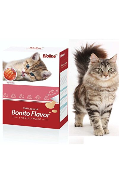 Bioline Bonito Flavor Natural Liquid Snack For Cats 24X15g