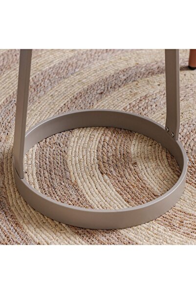 Danube Home Moreni Side Table Dia47×H52.5 cm – Premium Sand Finish Decorative Table for Lounge & Living Room