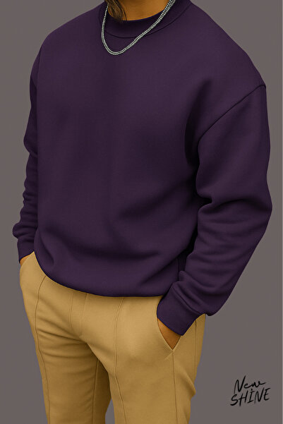 New Shine Φούτερ χωρίς στάμπα με λαιμόκοψη