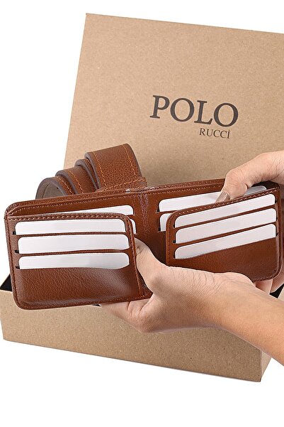 ODN Boxed Men's Tan Color Bracelet Belt Wallet Gift Set