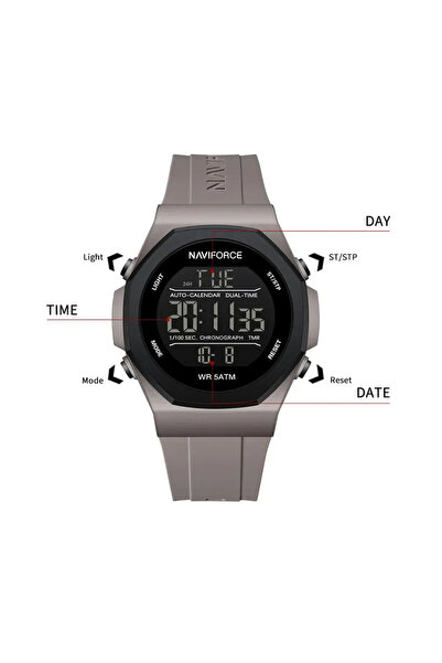 Naviforce 7117 Men's Watch Gray – Multiple Functions, Sport Design, Shock Resistant, 5ATM