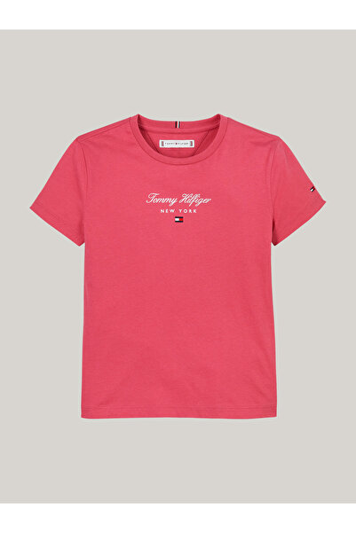 Tommy Hilfiger Girls Heritage Pink Nyc Foil Crew Neck Short Sleeve T-Shirt