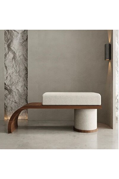 larissa design ahşap bench puf